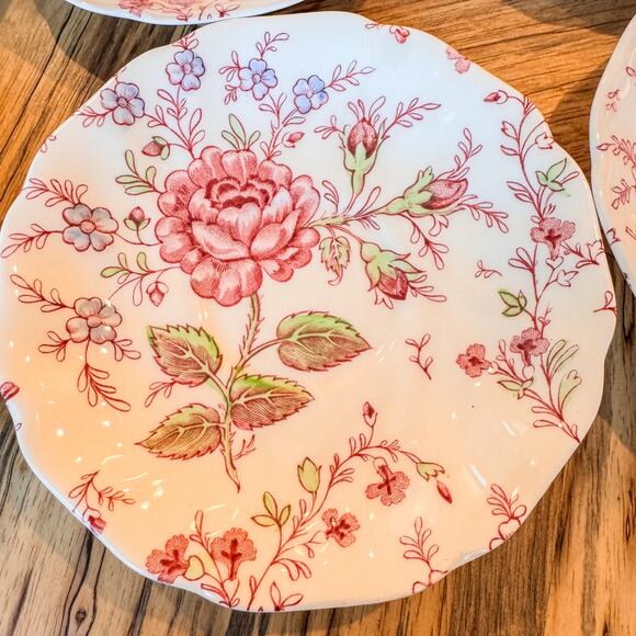 Set of 6-Johnson Brothers, 1930’s Rose Chintz Collection, Saucers, 5.75” - Picture 5 of 10